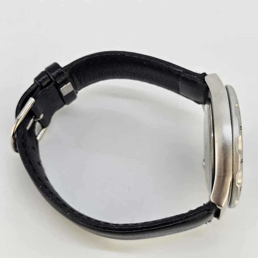 Sports Illustrated Men's Watch 40MM Black Dial Black Leather Bands New Battery
